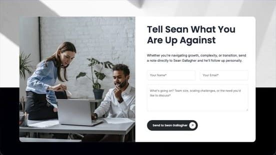 Contact: tell Sean what you're up against