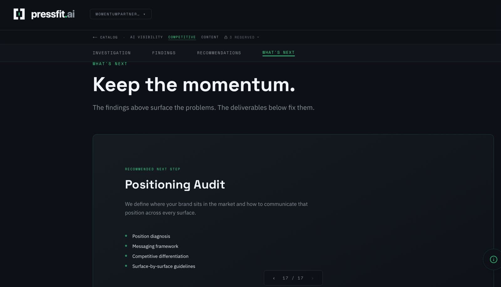 What's next: positioning audit